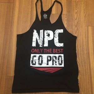NPC BODYBUILDING STRINGER TANK TOP MENS LARGE